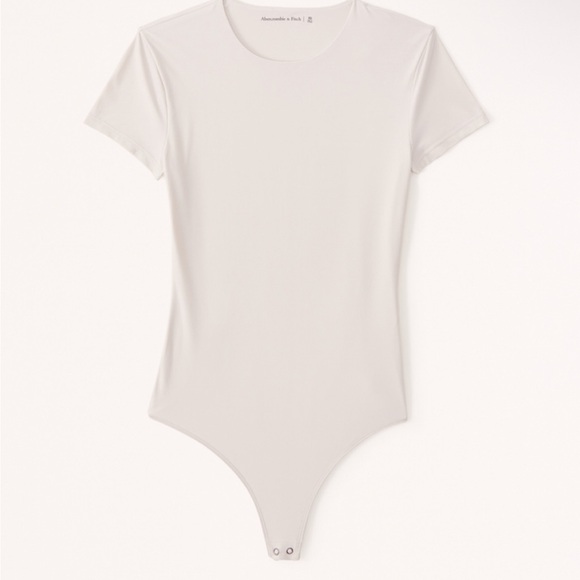 Abercrombie & Fitch Cream Short Sleeve Bodysuit - Picture 3 of 5